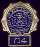 NYPD DETECTIVE 714 BADGE NEW YORK CITY POLICE DEPARTMENT MINI PIN